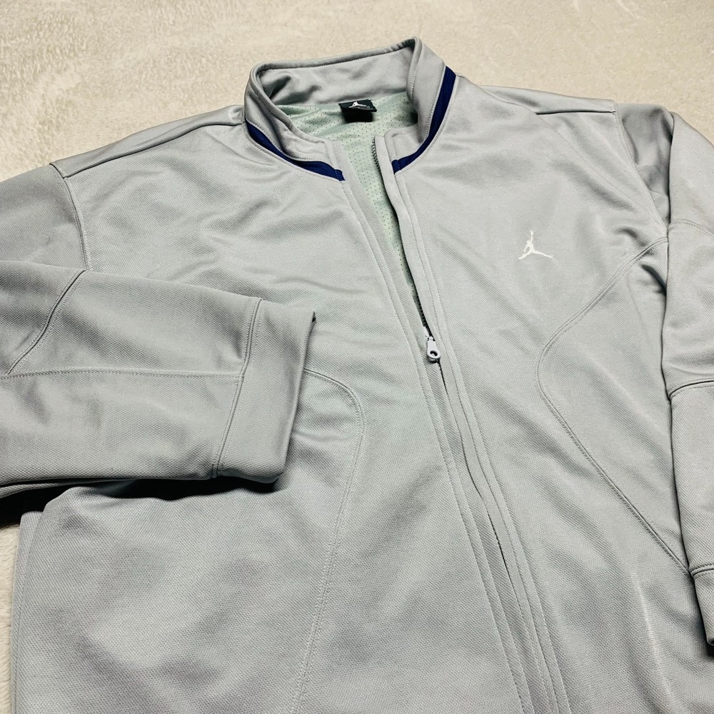 Vintage Air Jordan Jacket Mens‎ L Full Zip Gray Y2K Track Jacket Pockets Mesh